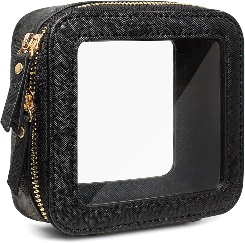 Necessaire transparente de maquiagem FFpaw com zíper, organizadora portátil, 12,95 x 12,95 x 4,83 cm