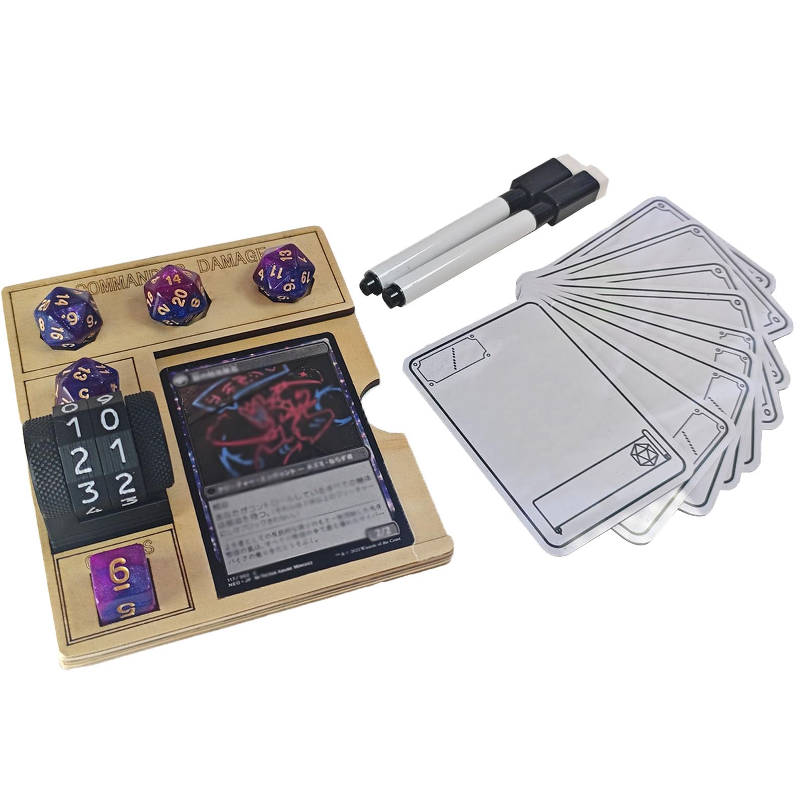 Amazon.com: MTG Commander Damage Tracker Board, Card Display with Life  Counter Wheel 0-99, Dice Storage Compartments, Gaming Accessory (Brown  Suit) : Toys & Games