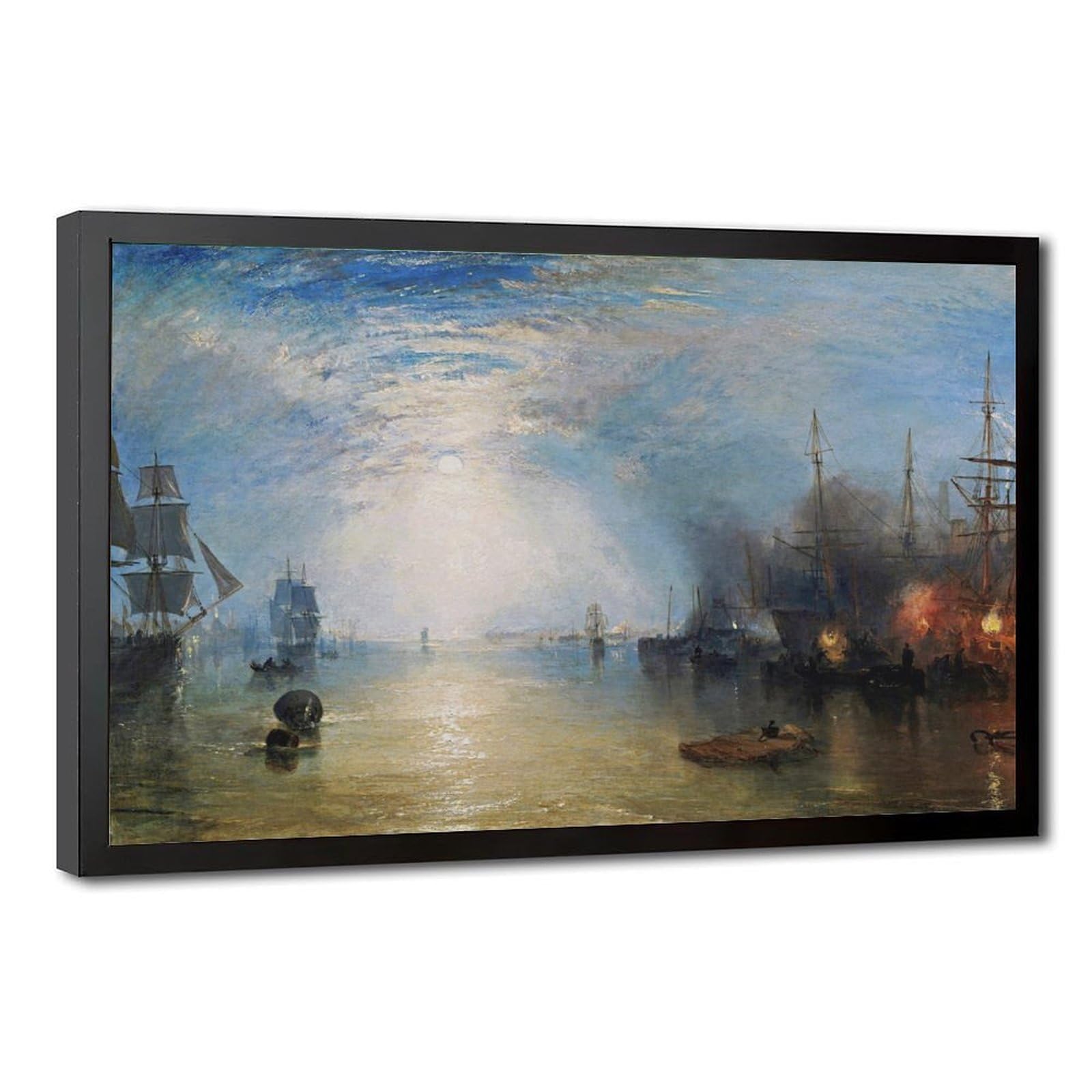 WCYB Stretched Canvas Keelmen Heaving in Coals by Moonlight by Joseph Mallord William Turner Prints Posters Canvas Deco Paintings Wall Art For Office Hanga