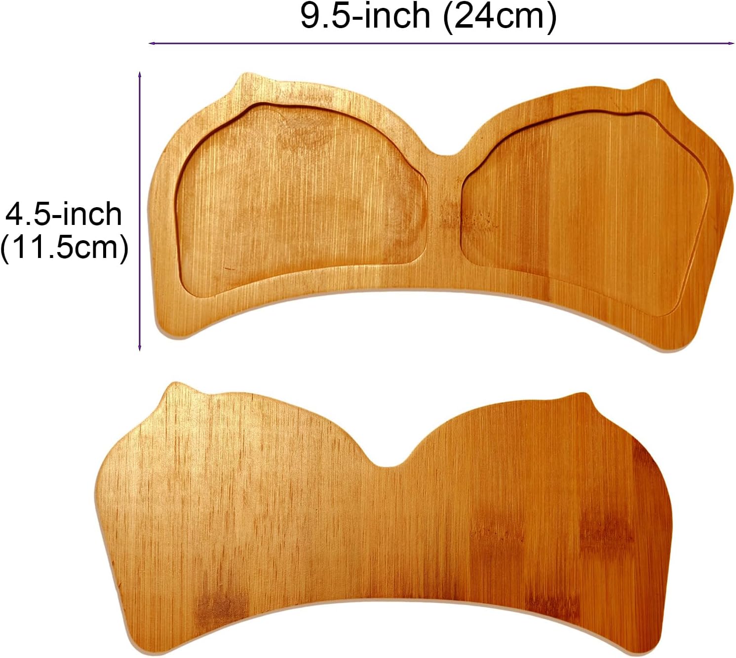 1 Pcs Reusable Bamboo Serving Tray, 9.5-inch Mini Bra Shape Platter, Bachelorette Party Novelty Wooden Plate, Gag Gift, Cheese Board, Bachelor Party Supplies (Small)