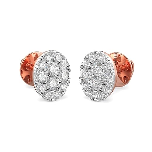 18k (750) Gold and Solitaire Stud Earrings for Girls