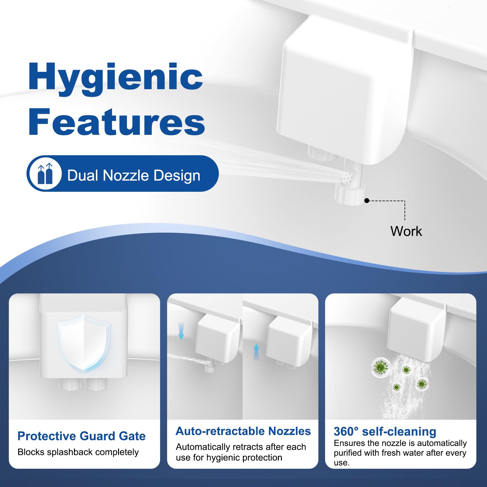 Hibbent Lot de 2 fixations de bidet ultra fines pour lunette de WC