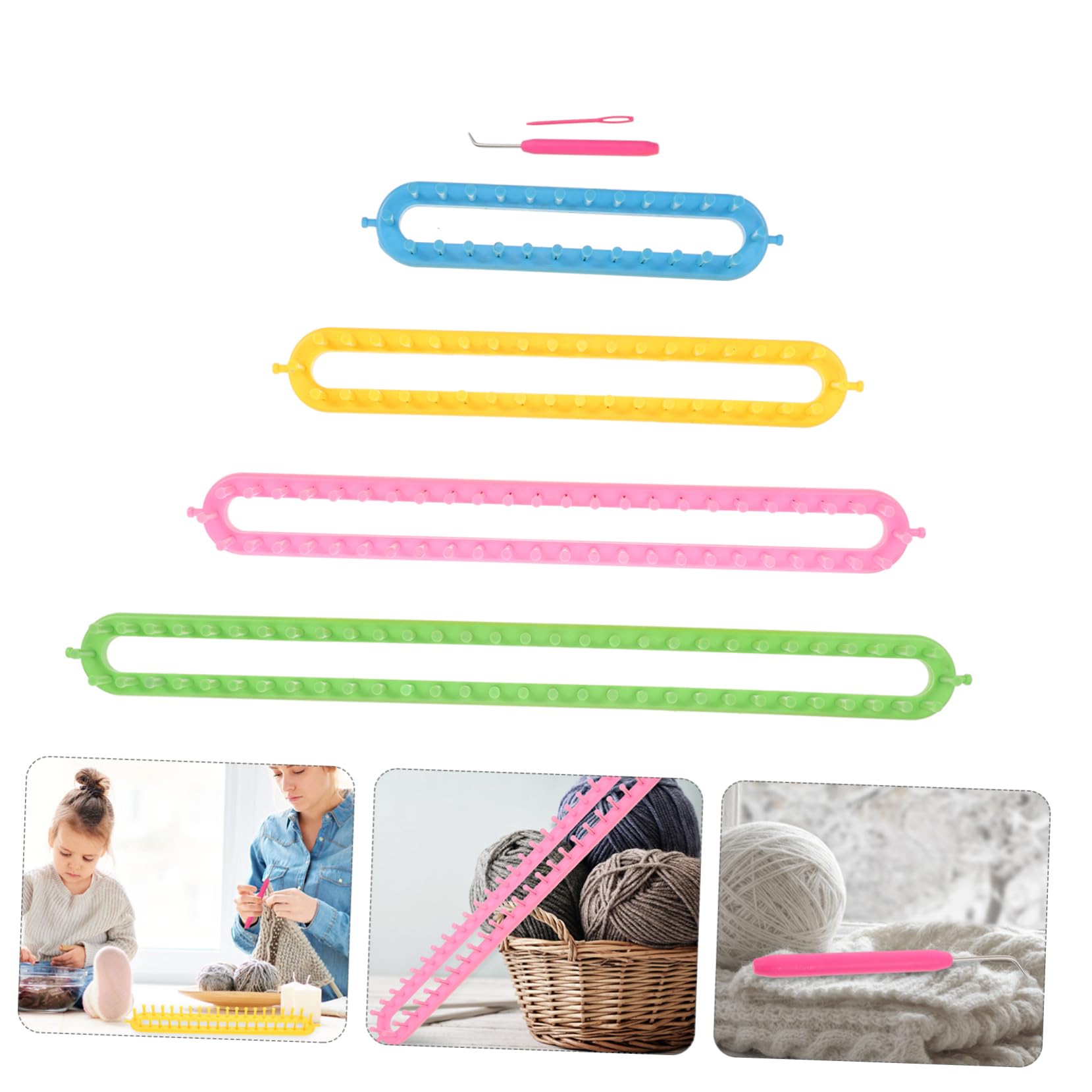 jojofuny 1Set DIY Knitting Loom for Hat and Scarf Weaving Kit for Beginners Easy to Use Plastic Sweater Loom for Handmade Crafting for Creative Projects