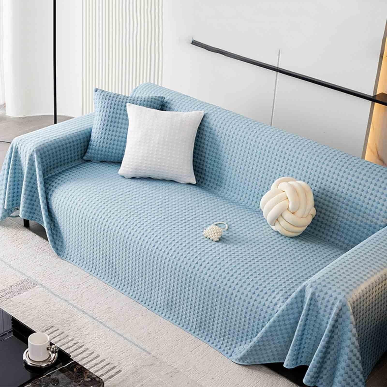 Konsilsa Large Cotton Knitted Sofa Throw Blanket with Tassels - Ideal for 1/2/3/4 Seater Couch, Settees, Armchair and Bed(#5,180x230cm)