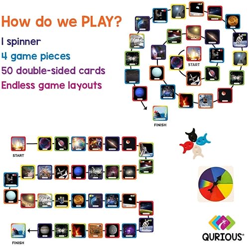 Miniatura 6 de Qurious Space Junior Explorer  Juego de cartas flash STEM  Los pre-lectores giran y aventuran a través de la galaxia. Usando fotos de la NASA,