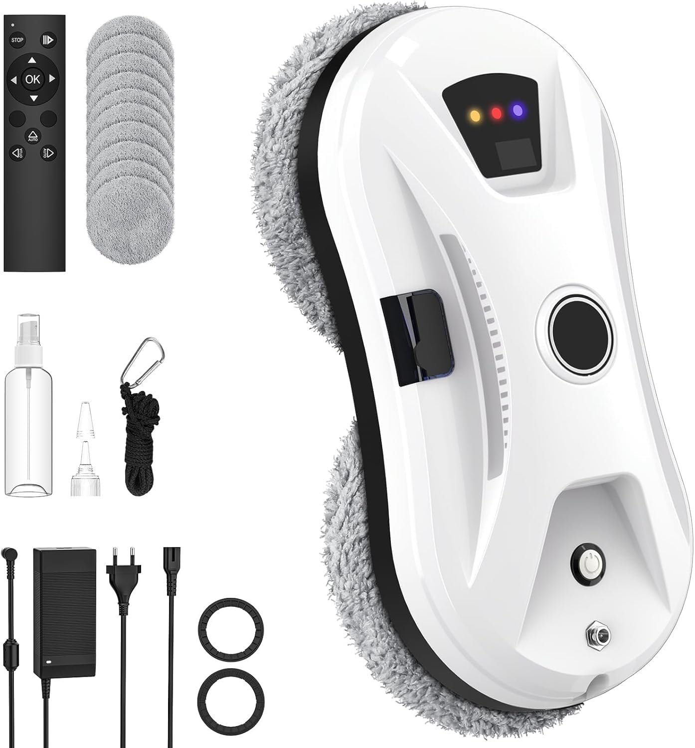Osmo™ RoboClean Fensterputzroboter, automatischer Fensterreinigungsroboter mit starker Saugkraft, Sicherheitsseil, Stromausfallschutz und 3 Reinigungsmodi für Glasflächen