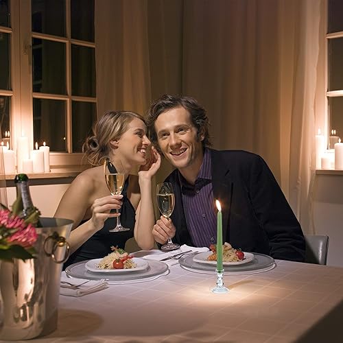 Miniatura 3 de Portavelas de cristal para velas cónicas, juego de 6 portavelas decorativos transparentes para decoración de Navidad y Acción de Gracias, boda,