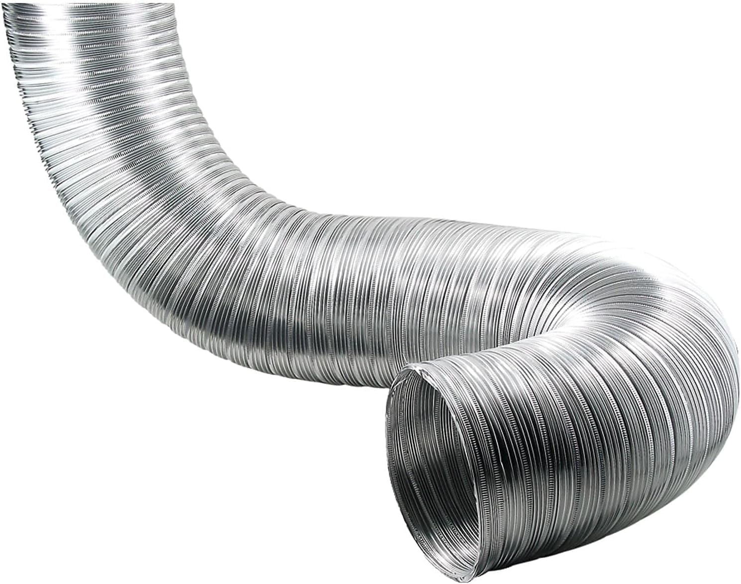 Deflecto Semi Rigid Aluminum Duct, Non-Crimped, Silver, 6” x 8’ (A068/4-A)