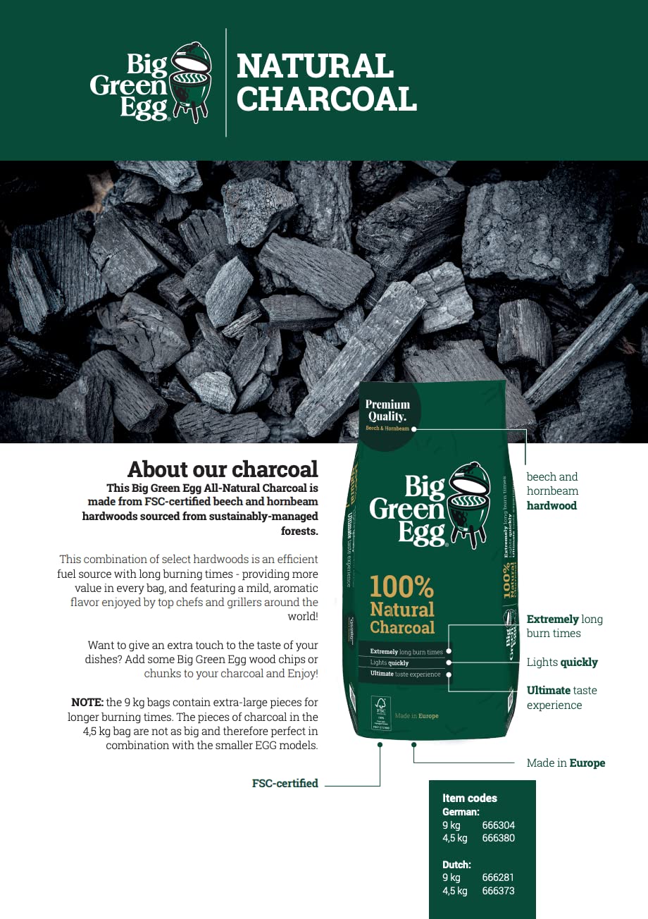 Faggio carbone, 4,5 kg Big Green Egg