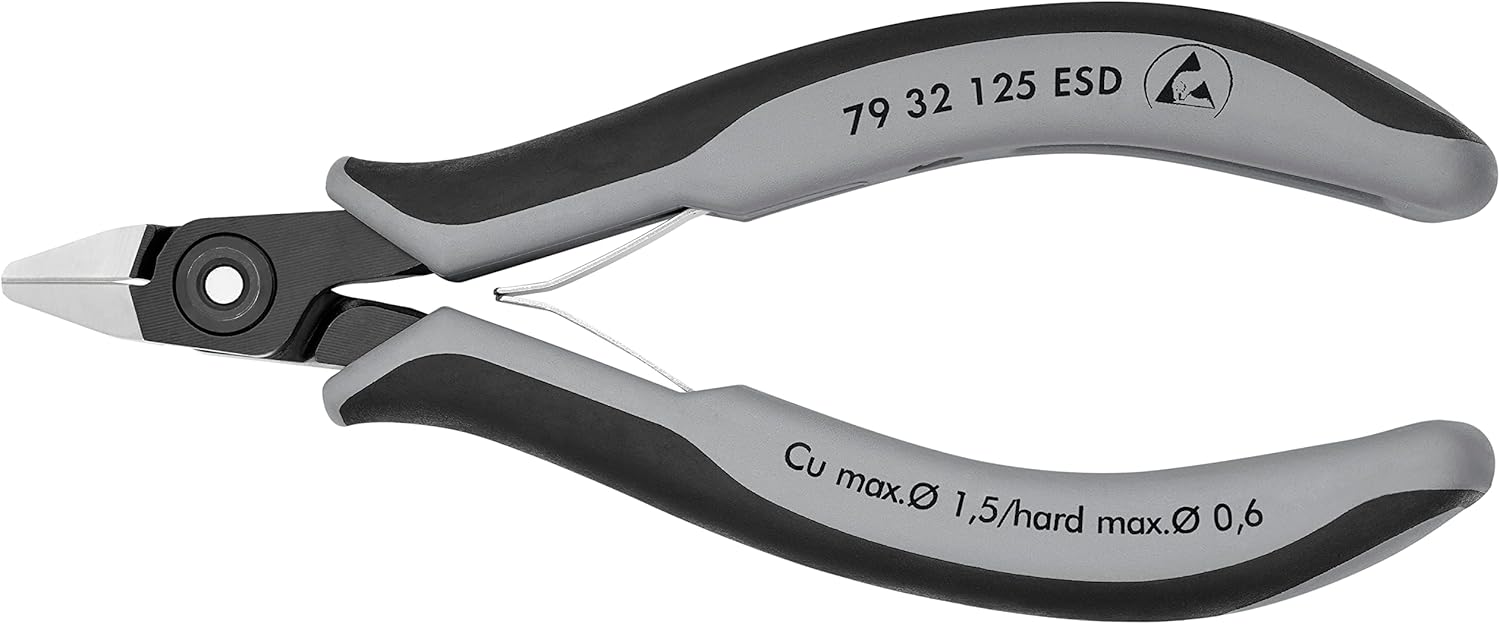 Knipex 79 32 125 ESD Diagonal Cutter ESD 4,92" with pointed head dissipative