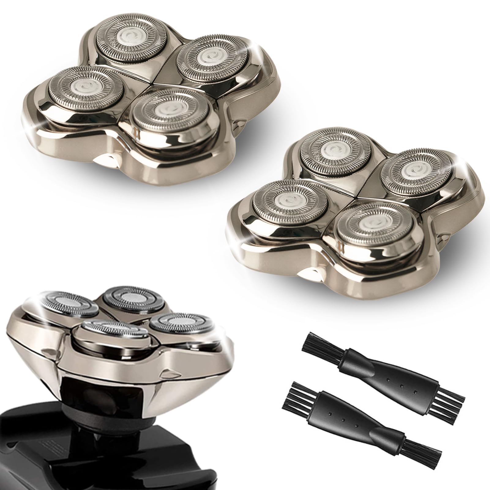 2Pack Pro 4 Shaver Replacement Heads for Skulls Pitbulls Series Gold PRO Silver PRO Platinum PRO Butterfly Kiss