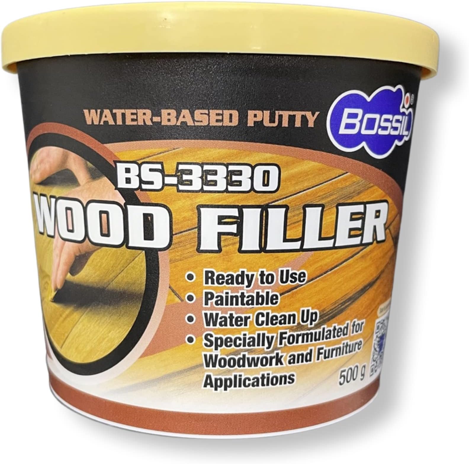 HUNTER Carpenter’s Wood Filler by Bossil with Applicator, Water Based, 500 grams, Natural
