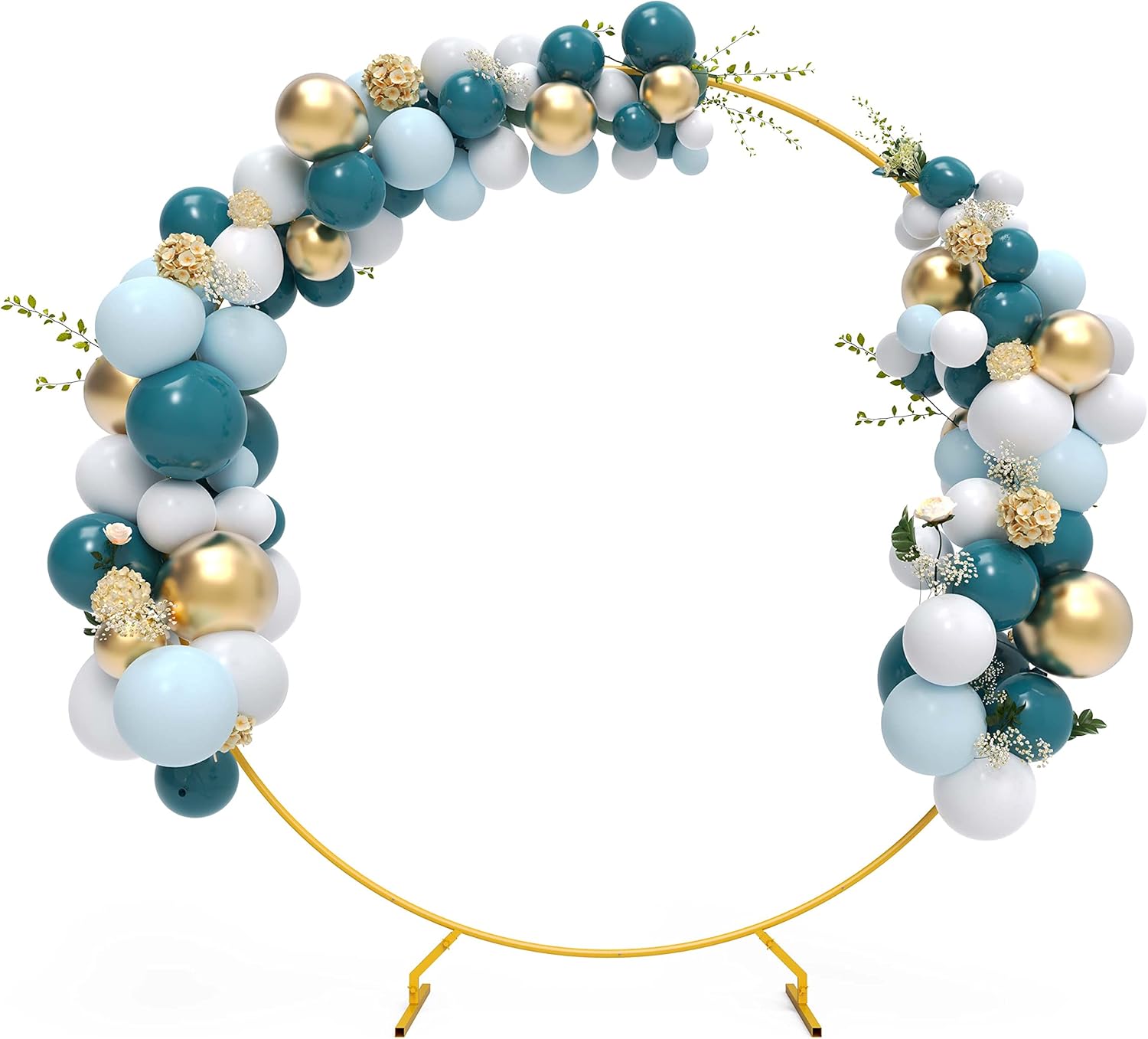 Sunnacate Balloon Arch Stand, 6.56 Ft Stable Golden Circle Balloon Arch Frame Round Backdrop Stand for Wedding Birthday Party Baby Shower Decoration Gold, Round, 6.6ft