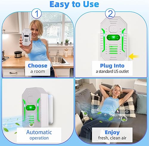 Miniatura 6 de Purificador de aire enchufable, ambientador portátil de iones negativos para el hogar, dormitorio, cocina, oficina, garaje, habitación, ionizadores,