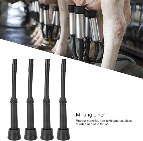 Miniatura 3 de GOTOTOP Forro de ordeño de goma, 4 piezas de revestimiento de leche de goma para ordeñar piezas para la industria de cría de ganado, equipo