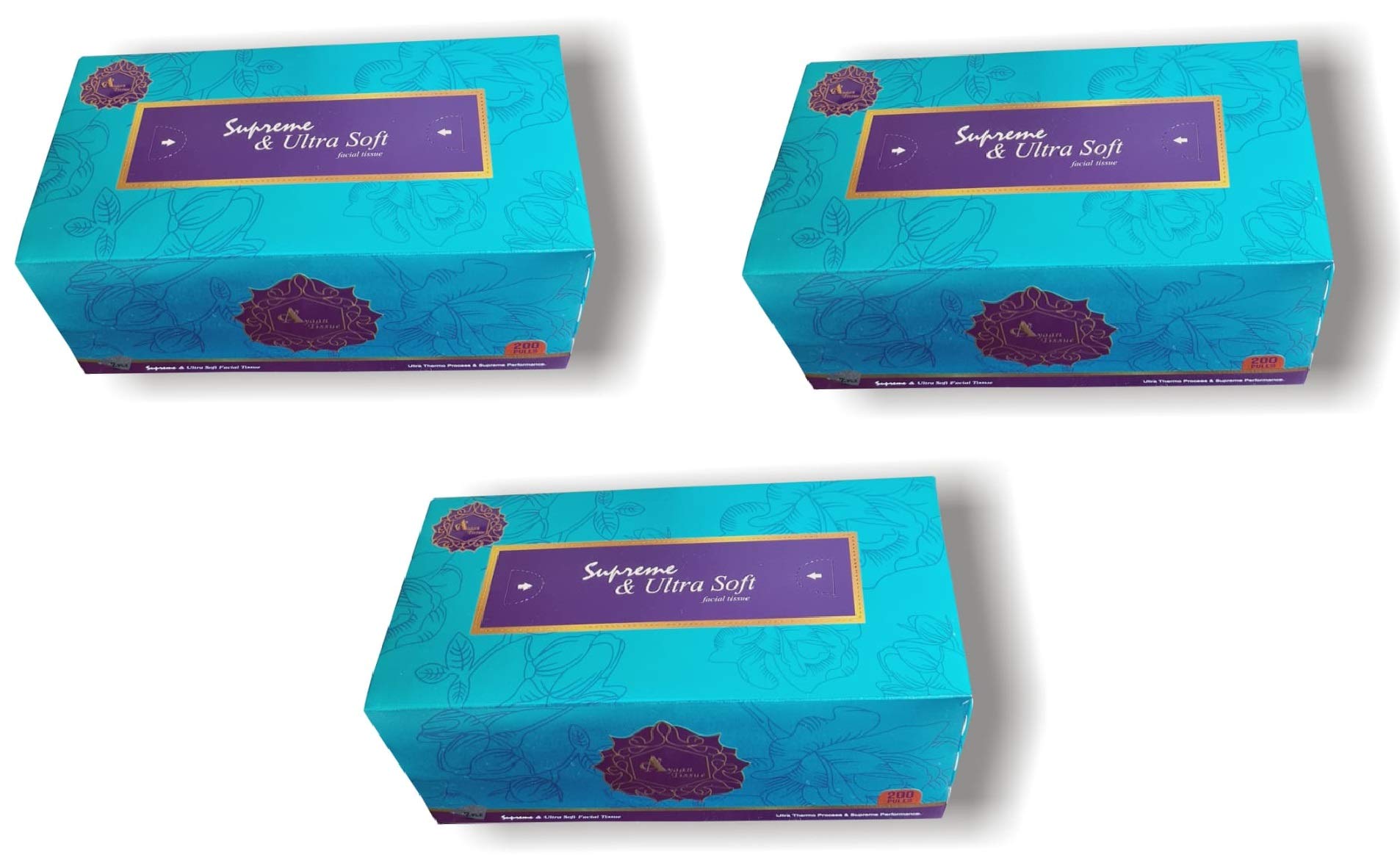 Ayaan Supreme and Ultra Soft Ply Face Tissue Box 200 Pulls(400  sheets) (Pack of 3)