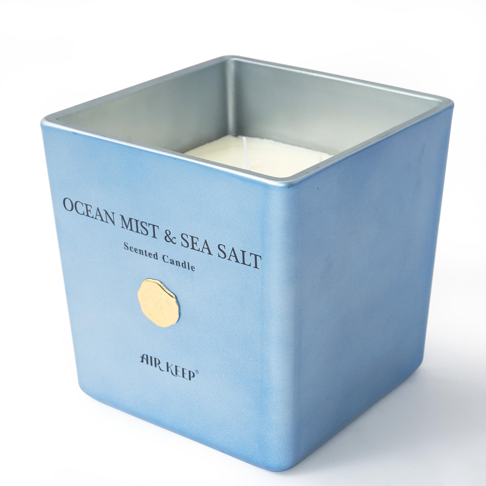 Airkeep Vela Aromática Ocean Mist & Sea Salt, Vela de 1300 g con una Duración de Quema de hasta 320 Horas, Vela de Cera Natural para el Hogar, Ideal como Regalo para Mujeres y Hombres