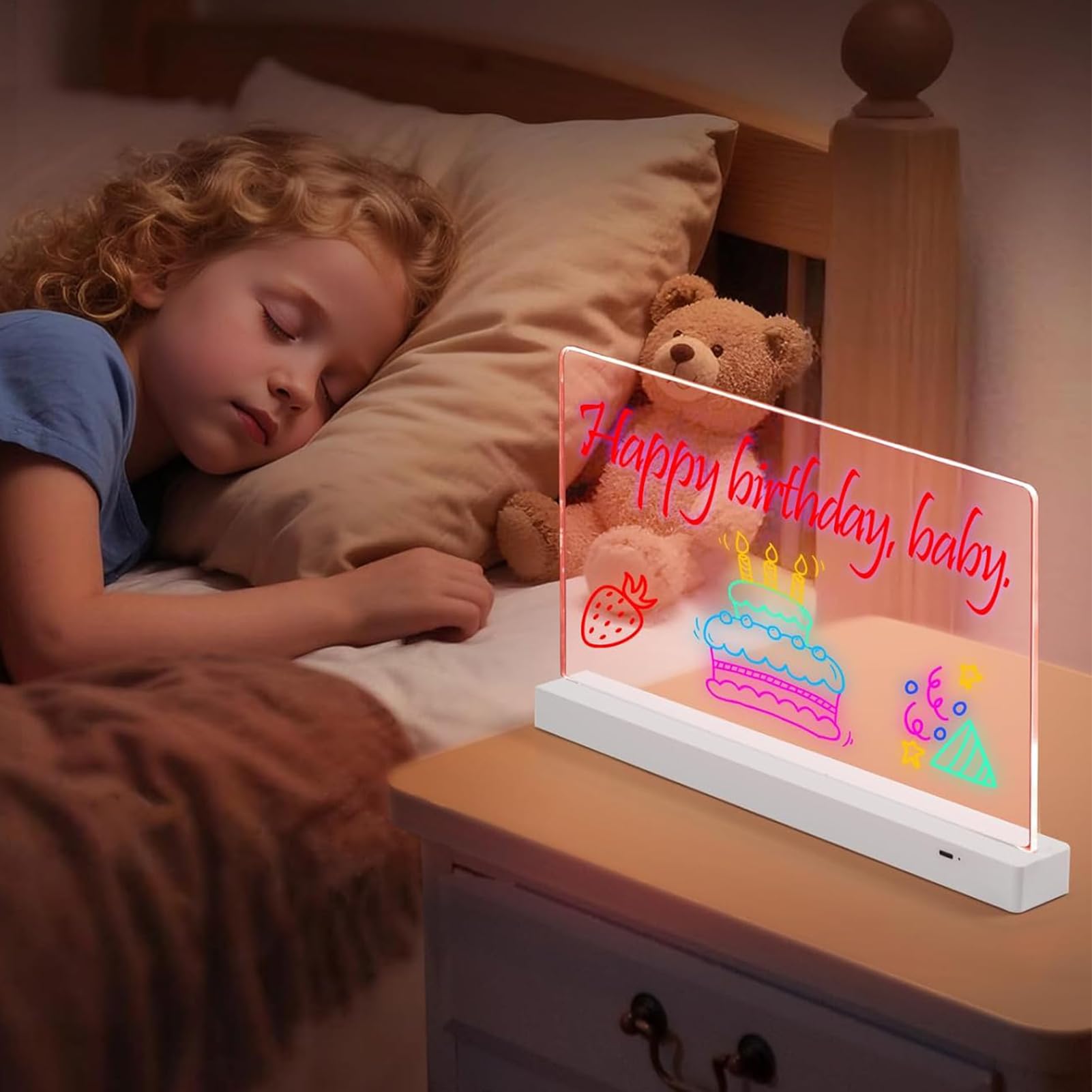 Pizarra de Dibujo LED para Niños Material de Escritura 1200mAh