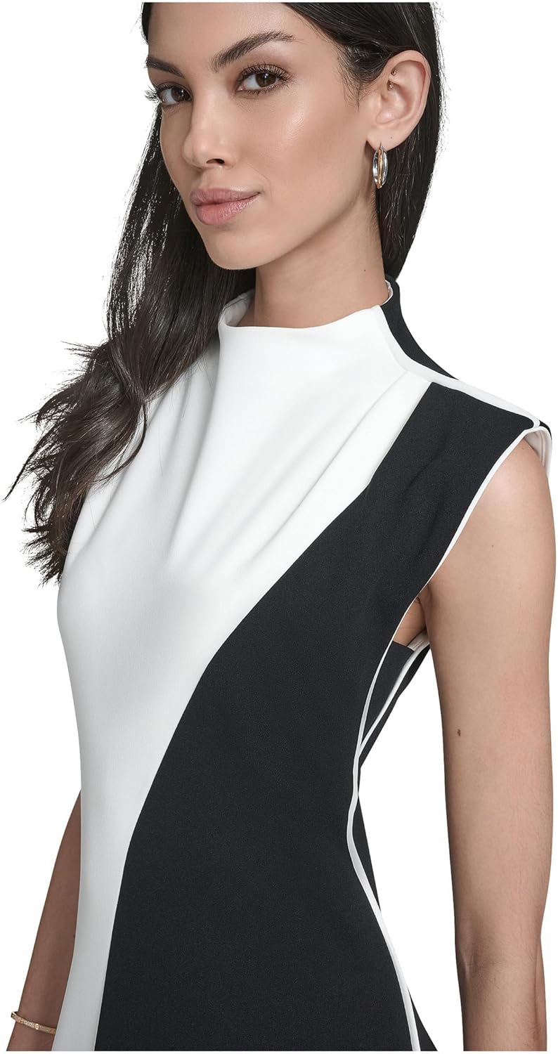 Calvin Klein Womens Cap Sleeve Colorblock Aline - Image 3