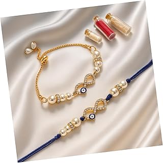 Evil Eye Bhaiya bhabhi rakhi for Brother and Bhabhi Lumba Combo Set | Evil Eye unique Couple rakhi for Bhaiya bhabhi rakhi...