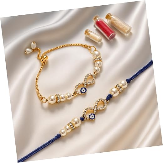 Evil Eye Bhaiya bhabhi rakhi for Brother and Bhabhi Lumba Combo Set | Evil Eye unique Couple rakhi for Bhaiya bhabhi rakhi...