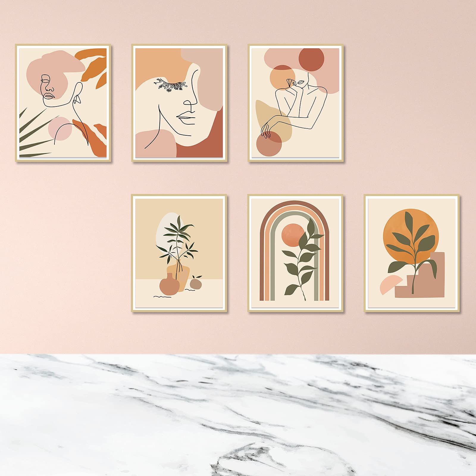 Poster D'art Mural Scandinave Abstrait Et Minimaliste - Impression De Qualité Sur Papier Mat 210gsm