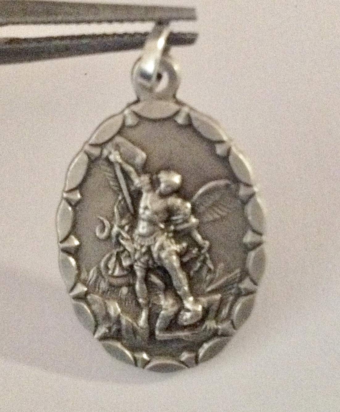 I G J MEDAGLIA DI SAN MICHELE IN ARGENTO MASSICCIO 925 MILLESIMI - SANTO PATRONO DELLA POLIZIA DI STATO