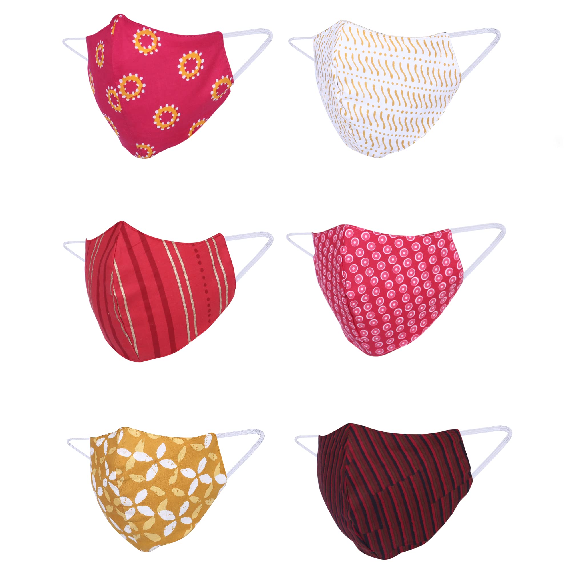 DFR Reversible Reuseable Cloth Masks (Multicolour Without Valve Pack of 6)-image-19