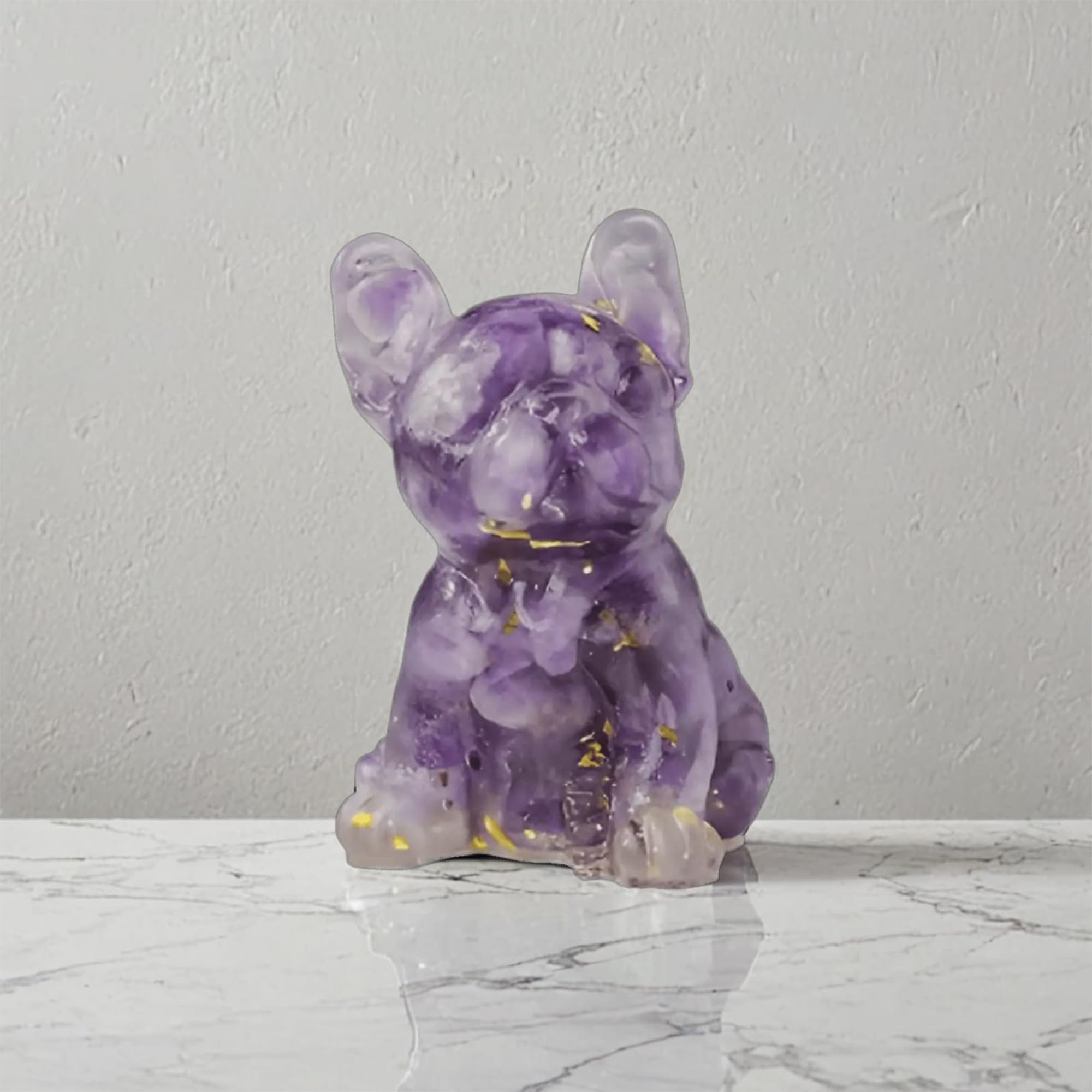 DWUENT Glass Dog Ornaments Purple Crystal Figurine for Pet Lovers, Glass Animals Desktop Decor Dog Statue Home Office Gifts