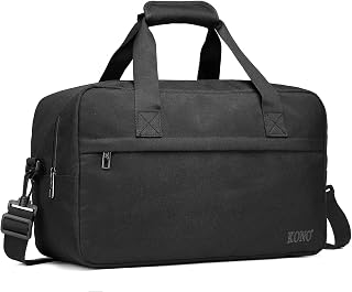 Travel Duffel 20L Under Seat Carry-On Sports Tote Gym Weekender Overnight Bag - 15.75"x9.84"x7.87" Black