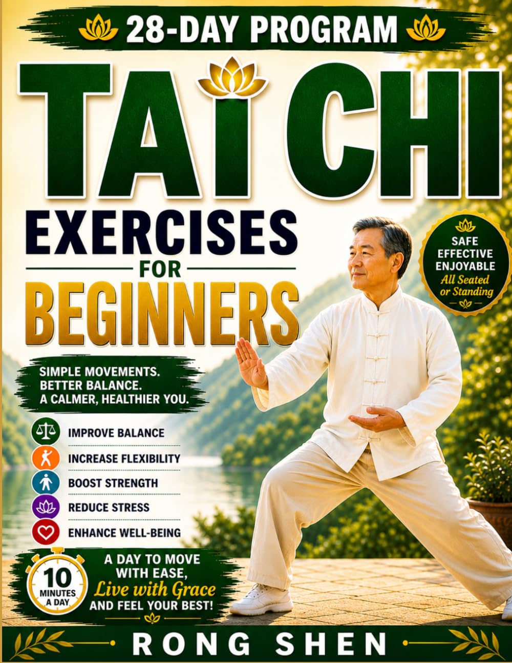 Tai Chi Exercises For Beginners: The Simple 28-Day System to Improve Balance, Build Strength, Increase Flexibility, and Feel Calm, Confident, and in Control—Just 10 Minutes a Day