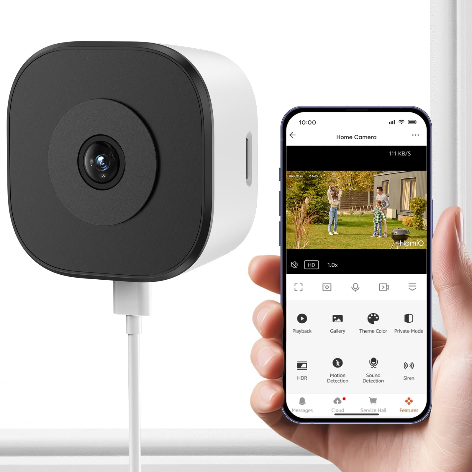 5MP 3K Fensterkamera Innen mit Farb-Nachtsicht, Ohne Bohren, 2,4&5GHz WLAN，Innenkamera, Blendschutz & Antireflex, 24/7 Aufnahme, Bewegungserkennung & App-Steuerung, Personen/Mietwohnungen