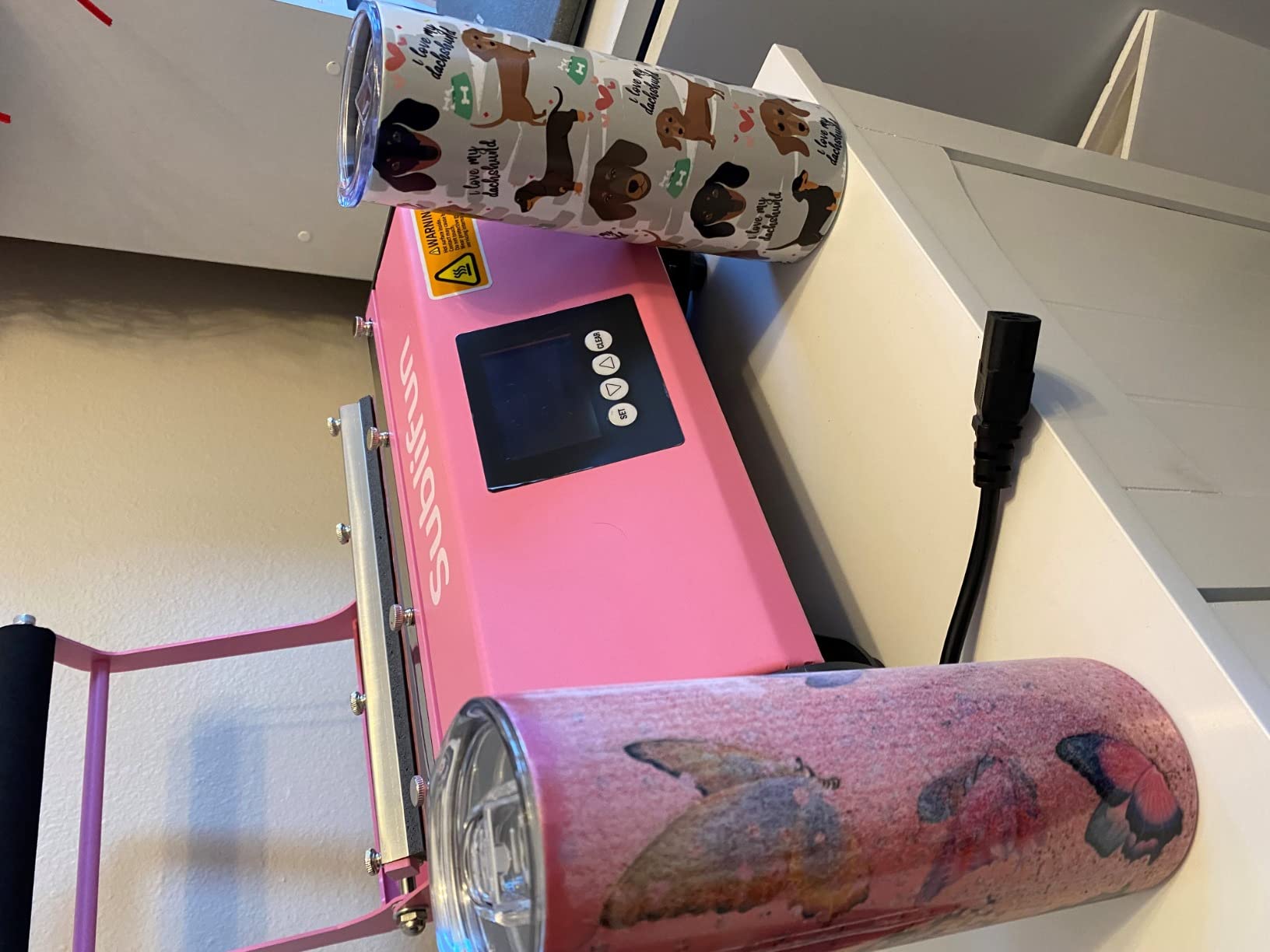 42/mo Finance Pink Tumbler Mug Heat Press Machine 30 OZ 20 OZ 16 OZ