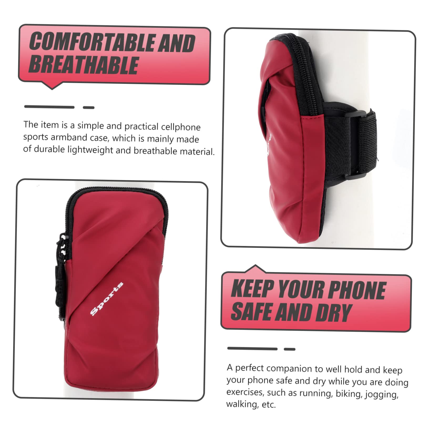 HEMOTON 4piezas Soporte para Teléfono Móvil Brazo Funda De Running Bolsa De Almacenamiento Elástica para Deportes y Viajes Compatible Smartphones