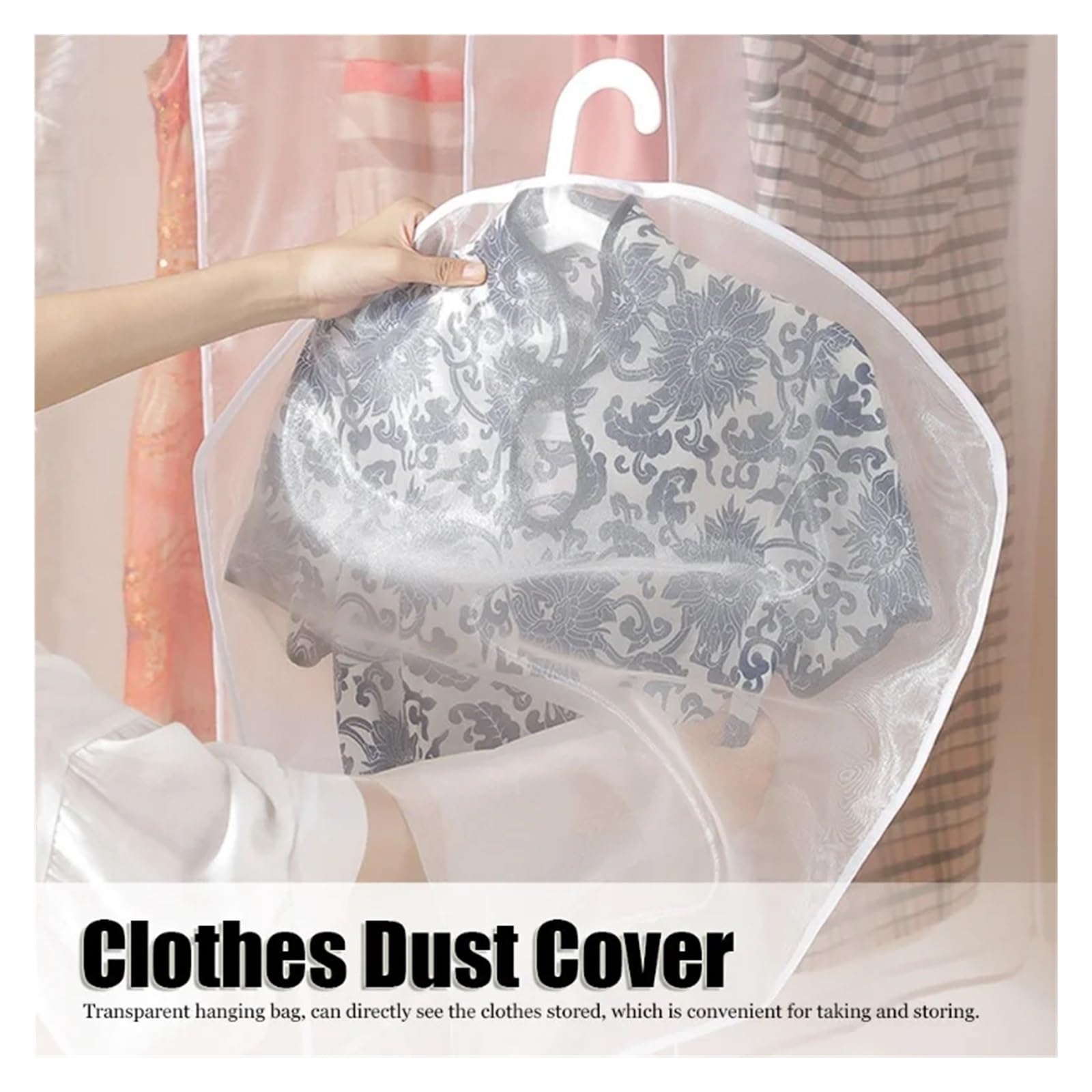 fundas para ropa 10Pcs Household Transparent Hanging Clothes Garment Suit Dust Cover Coat Protector Bag 60x80cm