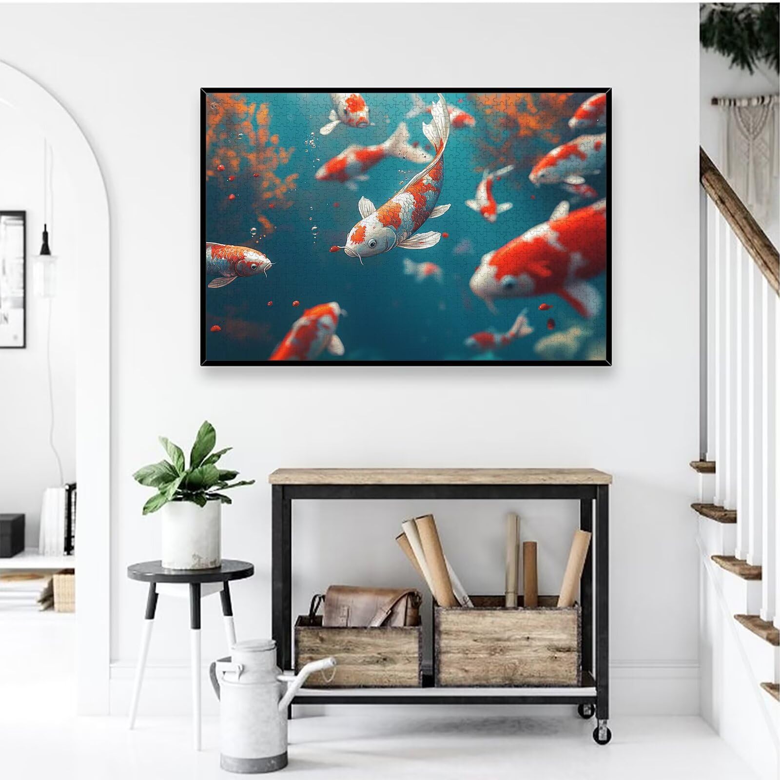 Puzzle dla dorosłych 2000, puzzle Koi dla dorosłych, puzzle ze zwierzętami z wykwintnym pudełkiem do pakowania, niemożliwe drewniane puzzle do wystroju pokoju, prezenty dla kobiet, prezenty dla