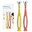 Frida Baby Triple-Angle Toothhugger Training Toddler Toothbrush | Toddler Toothbrush 2 Years and Up, Cleans All Sides at Once | 2 Pack (Yellow + Pink)