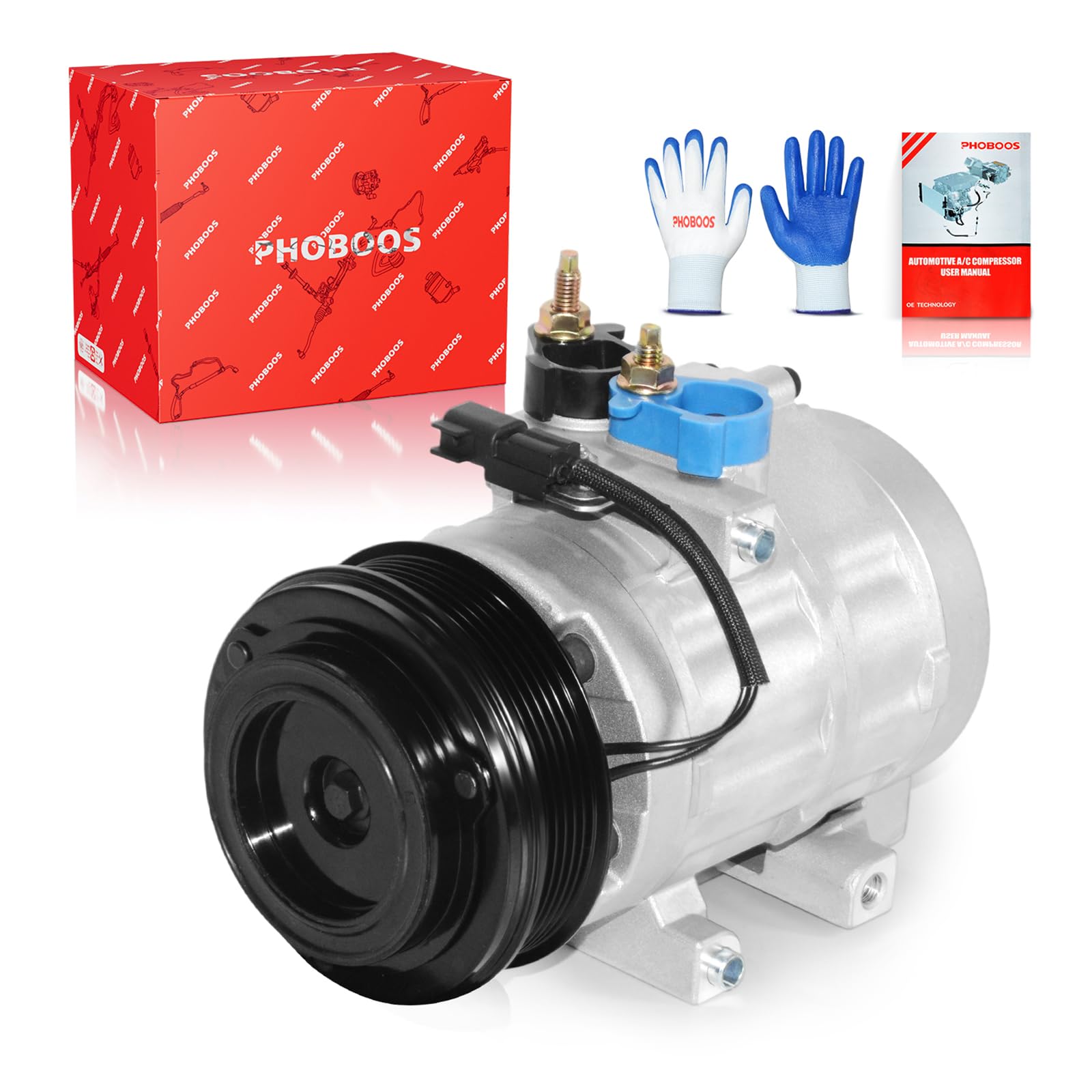 Photo 1 of PHOBOOS A/C Compressor with Clutch Compatible with Ford Expedition, F-150/F-250/F-350 (Super Duty) & Lincoln Navigator, Mark LT 2007-2014 Models, Fast Cooling, Low Noise, Ref. CO10905C, 68192