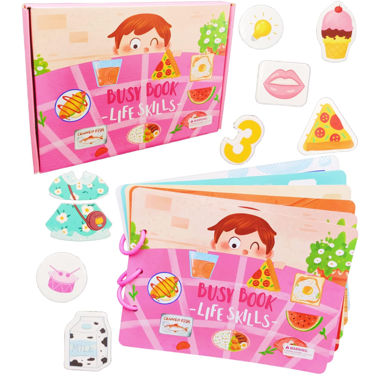 Mumoo Bear Busy Books for Toddlers, Montessori Busy Book for Kids to Develop Learning Skills, Advanced Level Quiet Book for Toddlers, Preschool Educational Toys for 2-6 Year Old Boys Girls