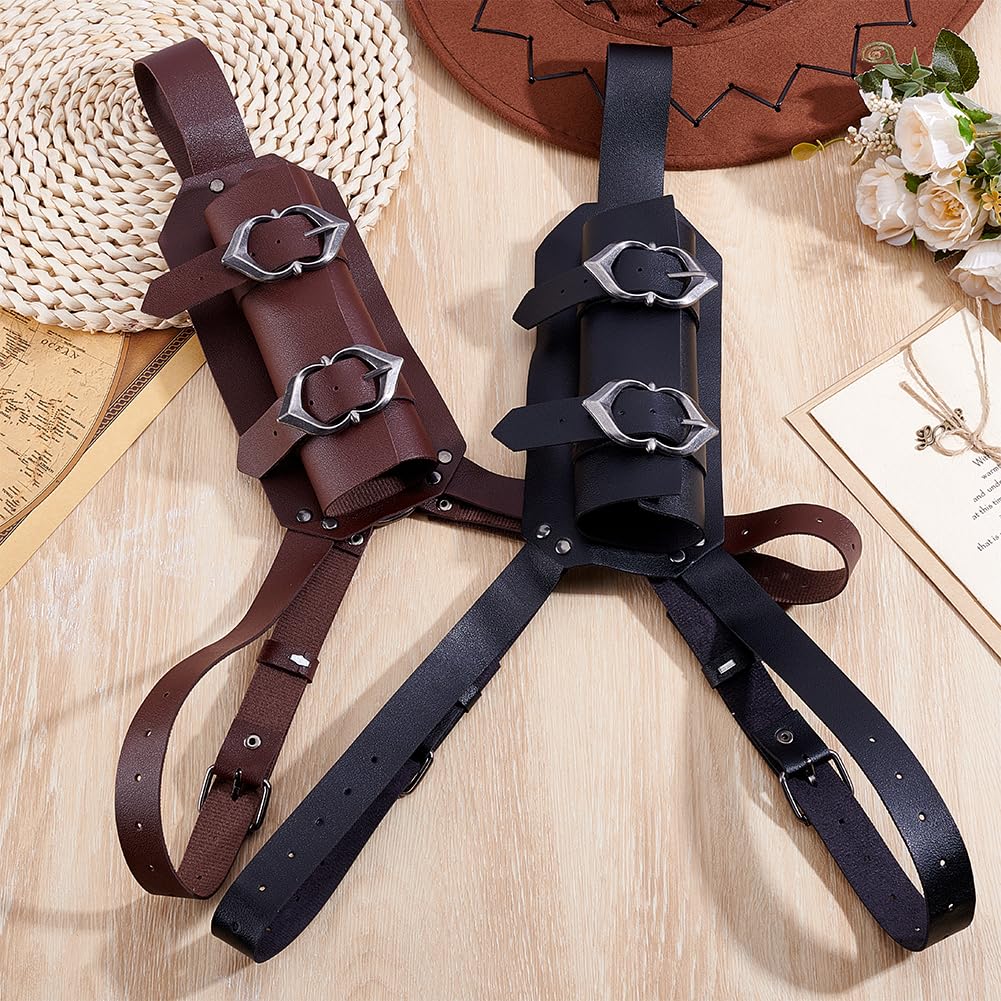 Spada - Tracolla per spada in pelle PU, stile medievale, in similpelle, vintage, regolabile, per cosplay, guerriero medievale rinascimentale