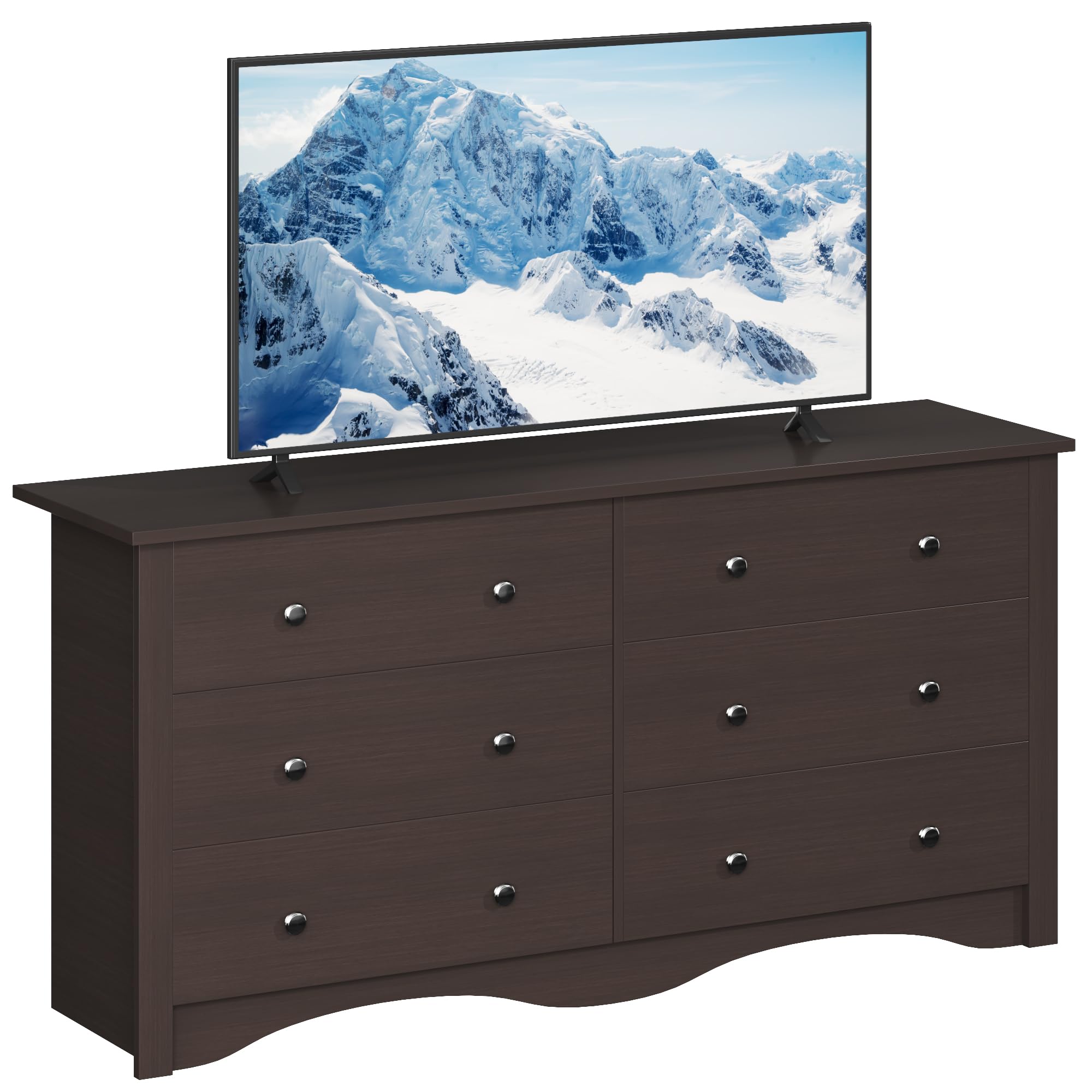 Amazon.com: Furmax 6 Wood Drawers Dresser for Bedroom, Double
