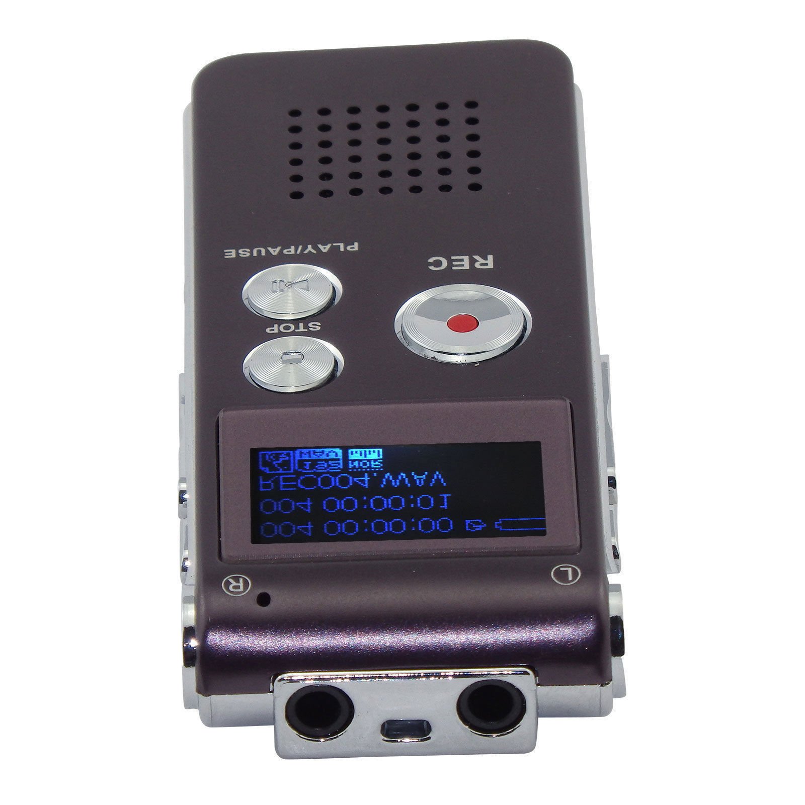COOLEAD Dictaphone professionnel USB 8 Go avec lecteur MP3, enregistreur vocal portable avec double microphone sensible et haut-parleur intégré dictaphone avec lecteur MP3