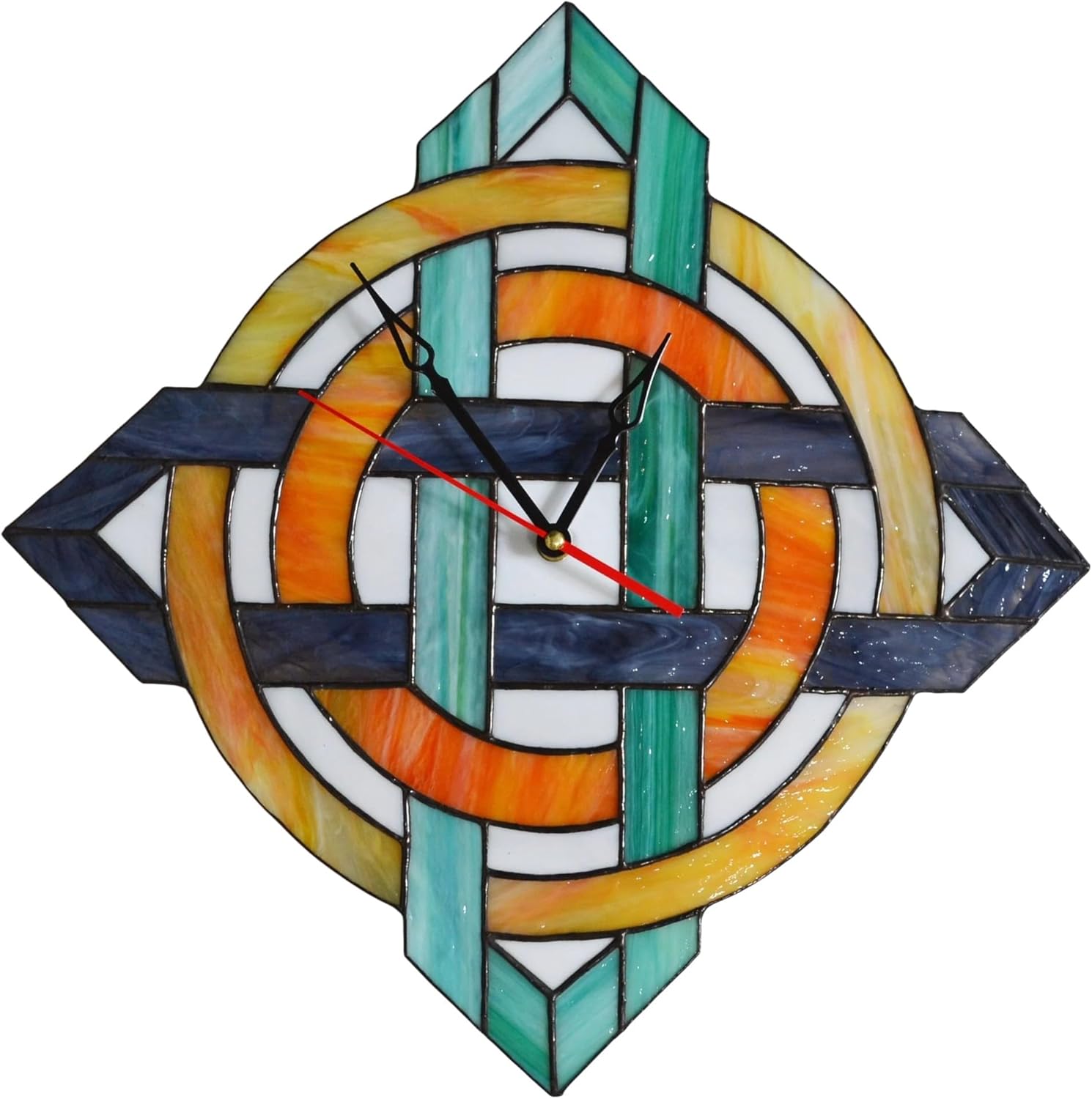 Large Modern Geometric Wall Clock 17 Inch for Living Room, Handcrafted Statement Hanging Decor for Home or Office