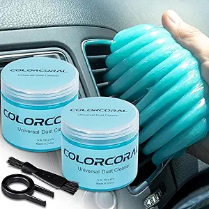 COLORCORAL 2Pack Cleaning Gel Universal Dust Cleaner for Car Vent Keyboard Cleaning Slime Dashboard Dust Cleaning Putty Au...