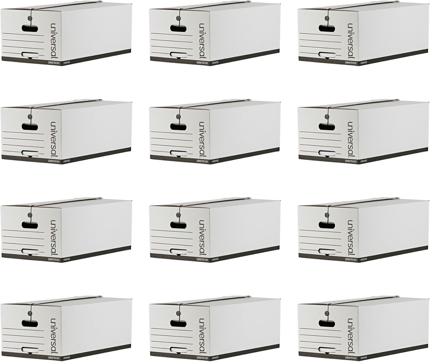 Universal One String/Button Storage Box, Legal, Fiberboard, White, 12/Carton (75131)