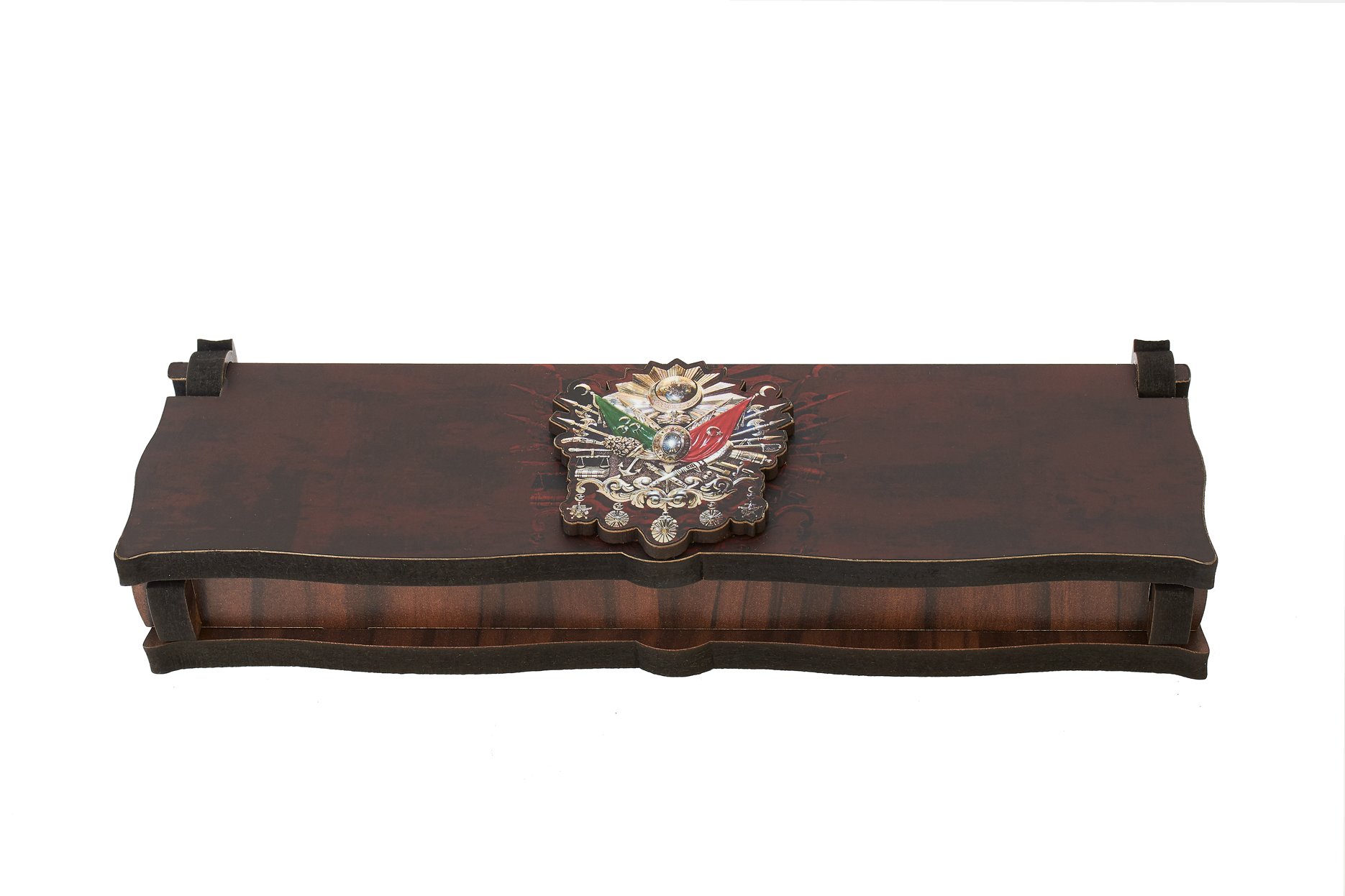 Box Schatulle MIT Gravur aus Holz Handgemacht & Tesbih Gebetskette 'Wappen Osmanisches Reich' Tugra Abdulhamid 33 Perlen