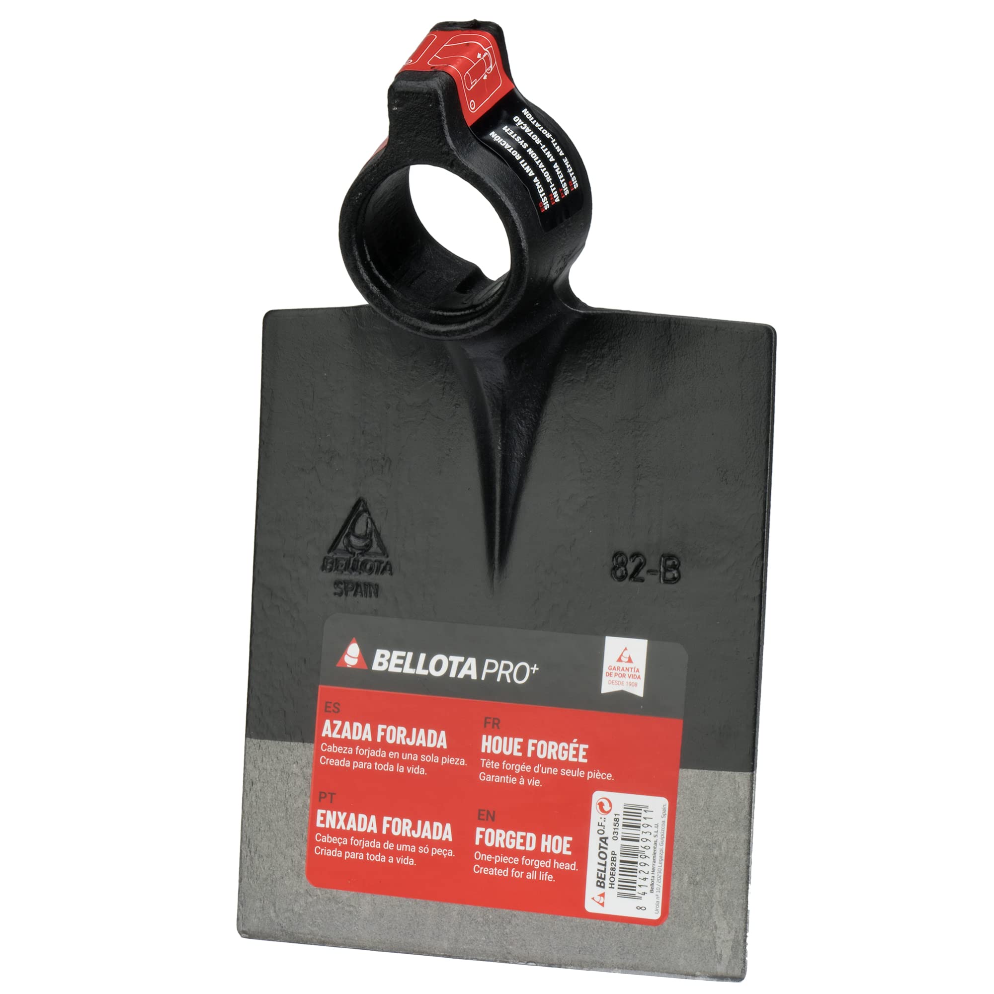 Bellota HOE82BP - Zappa in Acciaio Speciale per Agricoltura e Giardinaggio, con Sistema Anti-Rotazione.