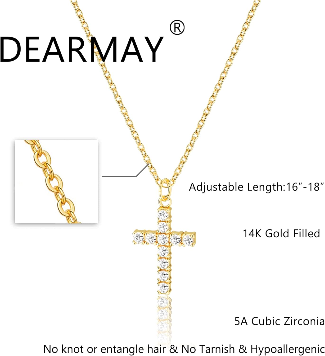 DEARMAY Gold Plated Cross Necklaces for Women, Dainty Gold Plated Cross Choker Necklace for Women Simple Small Pendant Neckalce Jewelry Gift - Image 4