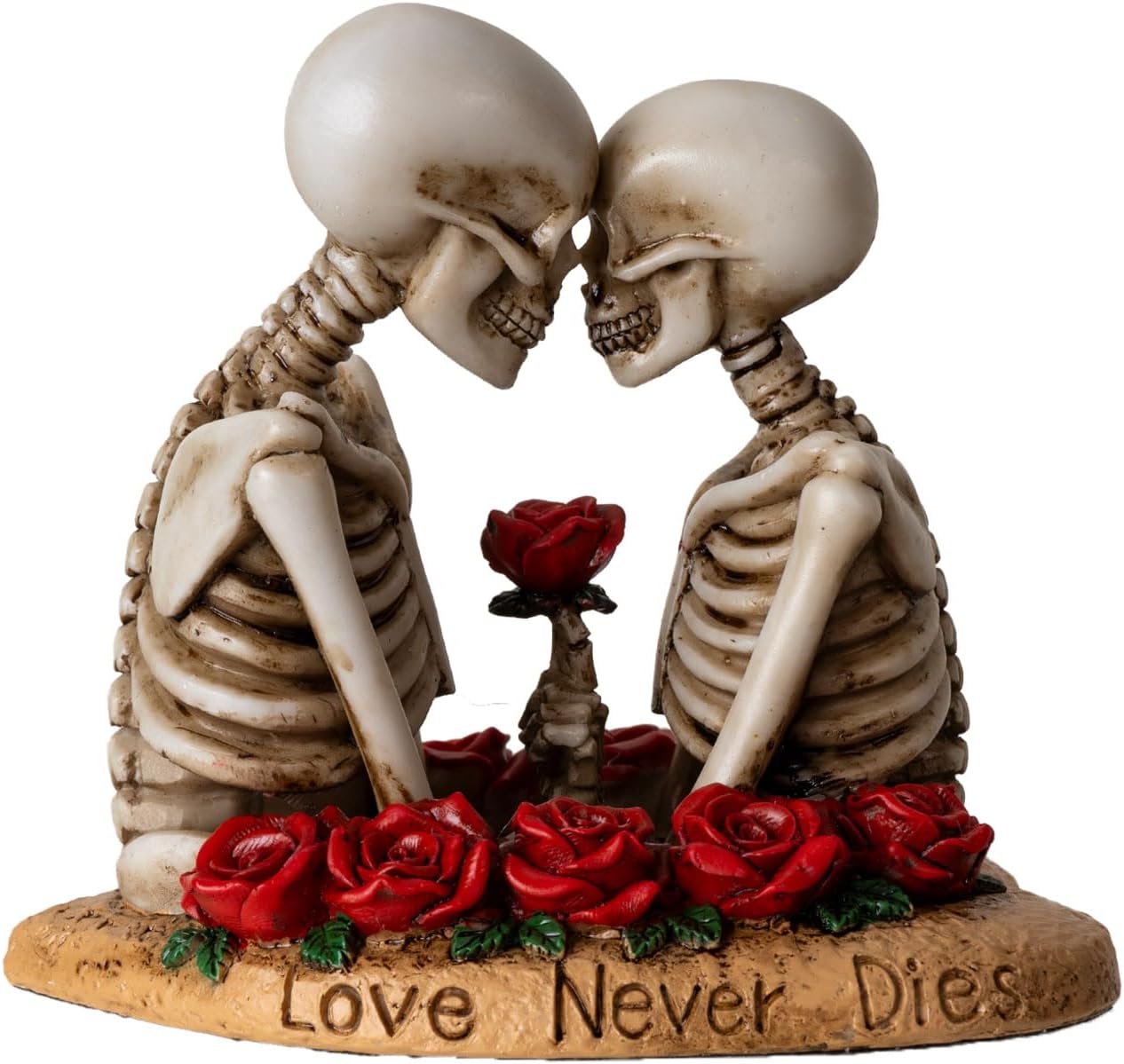 Pacific Giftware Til Death Do Us Part Skeleton Couple Figurine Love Never Dies Rose Statue Ideal for Wedding or Gothic Home Decor 4.3" Tall