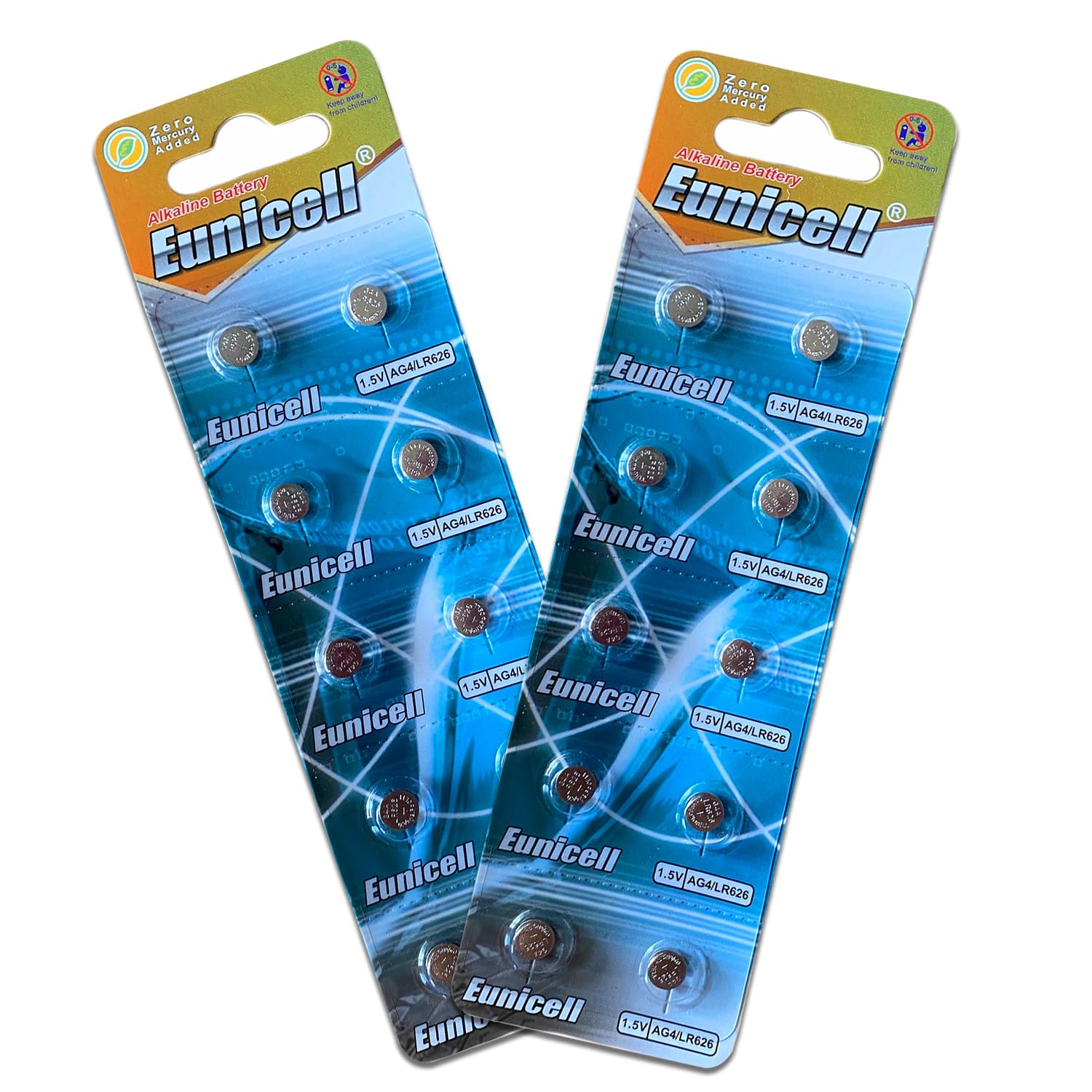 Pack of 10 - LR920/AG6 Eunicell 1.5V Button Coin Cell Alkaline Batteries - Suitable for use in LED lights, Digital Voice Recorders, Toys, Blood Glucose, Cholesterol Testing, Meters, Toys — view 45